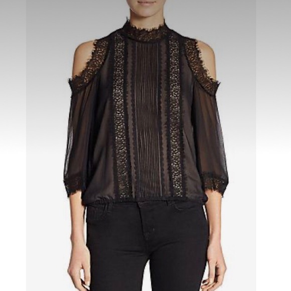 Alice + Olivia Lace Cold Shoulder Top - Picture 10 of 12